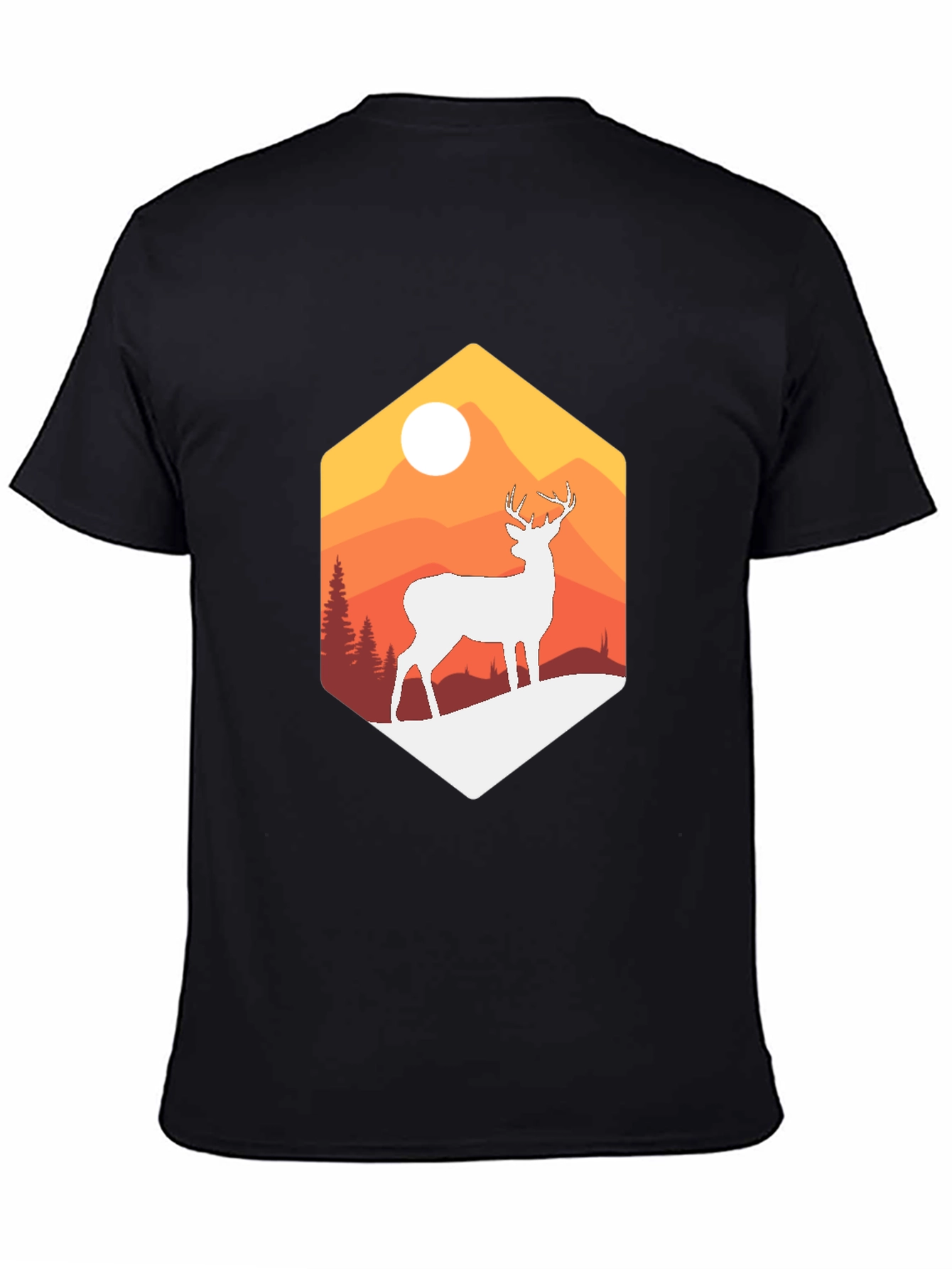 Mountain Deer Graphic Tee - Nature Inspired Design