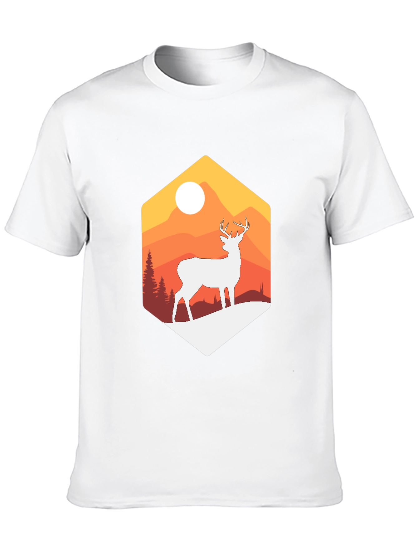 Mountain Deer Graphic Tee - Nature Inspired Design