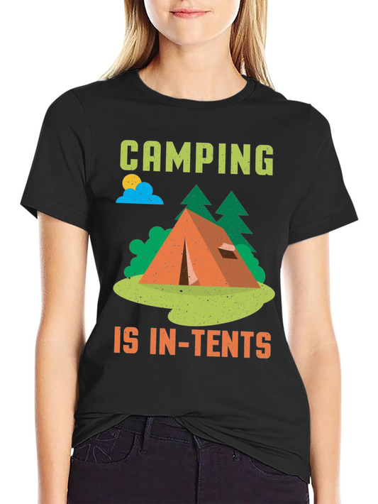 Camping is In-Tents Black T-Shirt