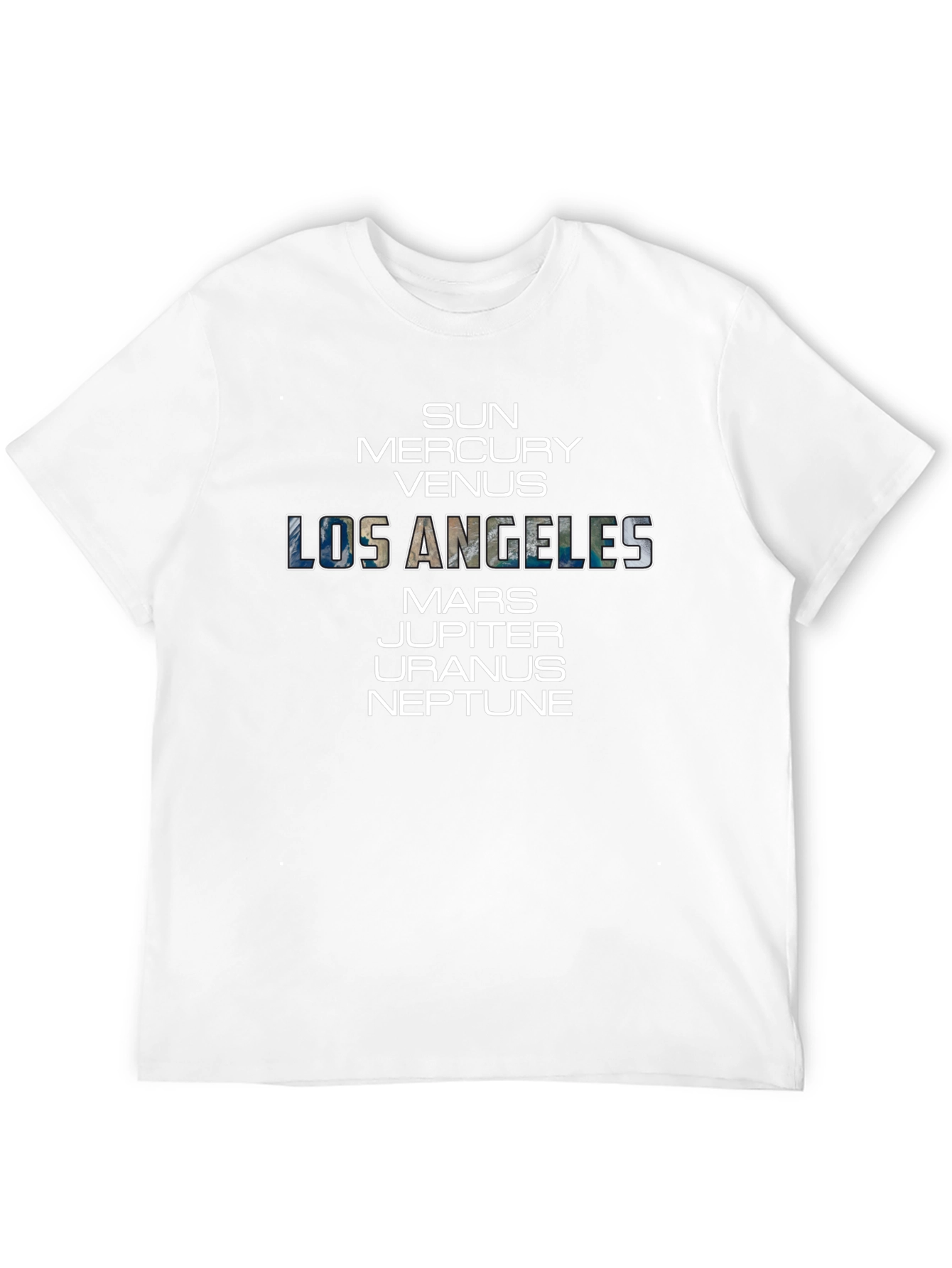 Planets & Los Angeles Graphic Black T-Shirt