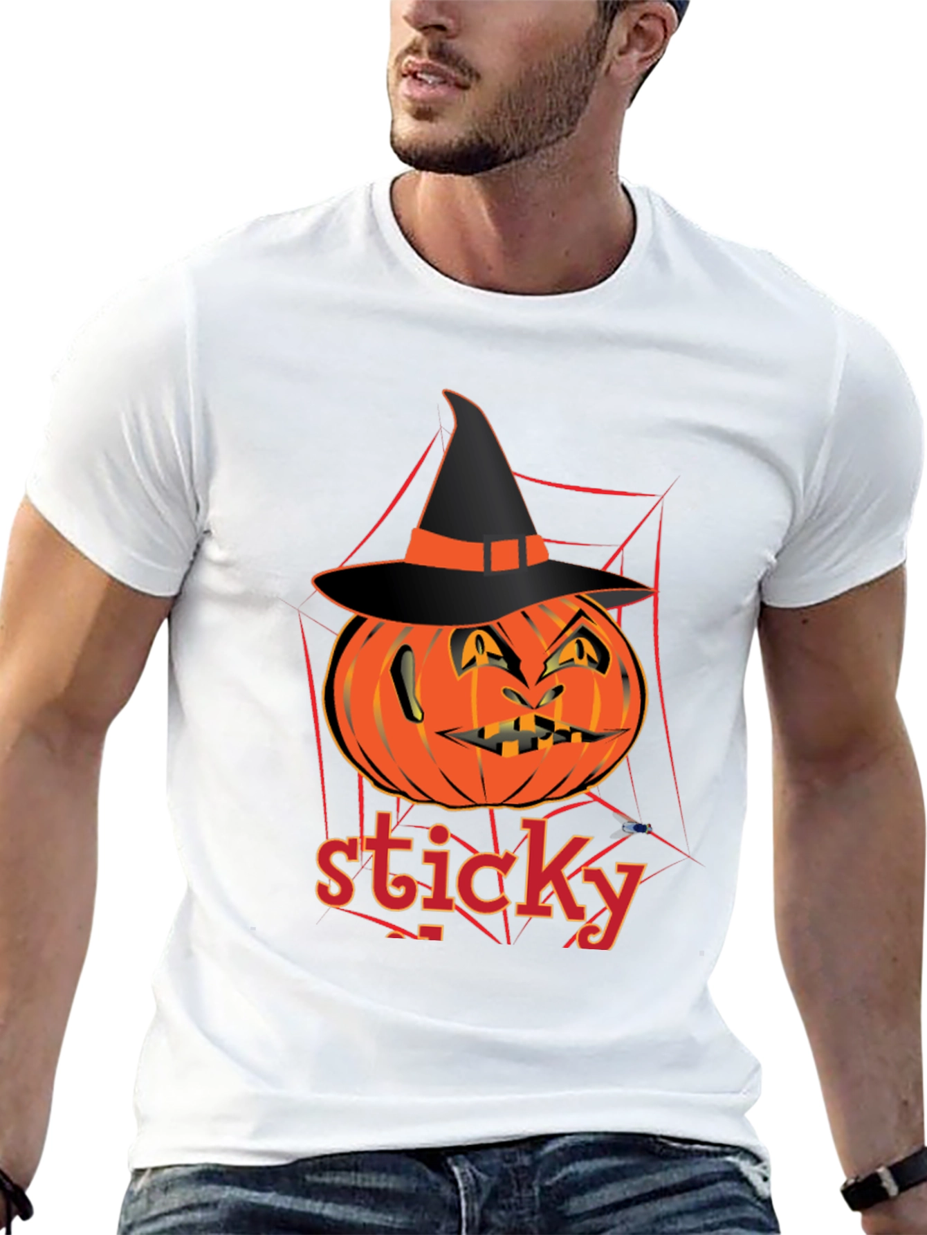 Halloween Pumpkin Sticky T-Shirt