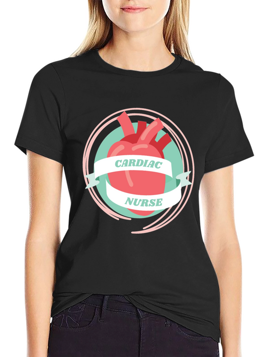 Cardiac Nurse Graphic T-Shirt - Heart Design