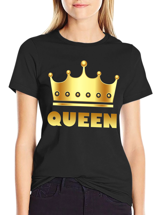 Queen Crown Graphic Black T-Shirt