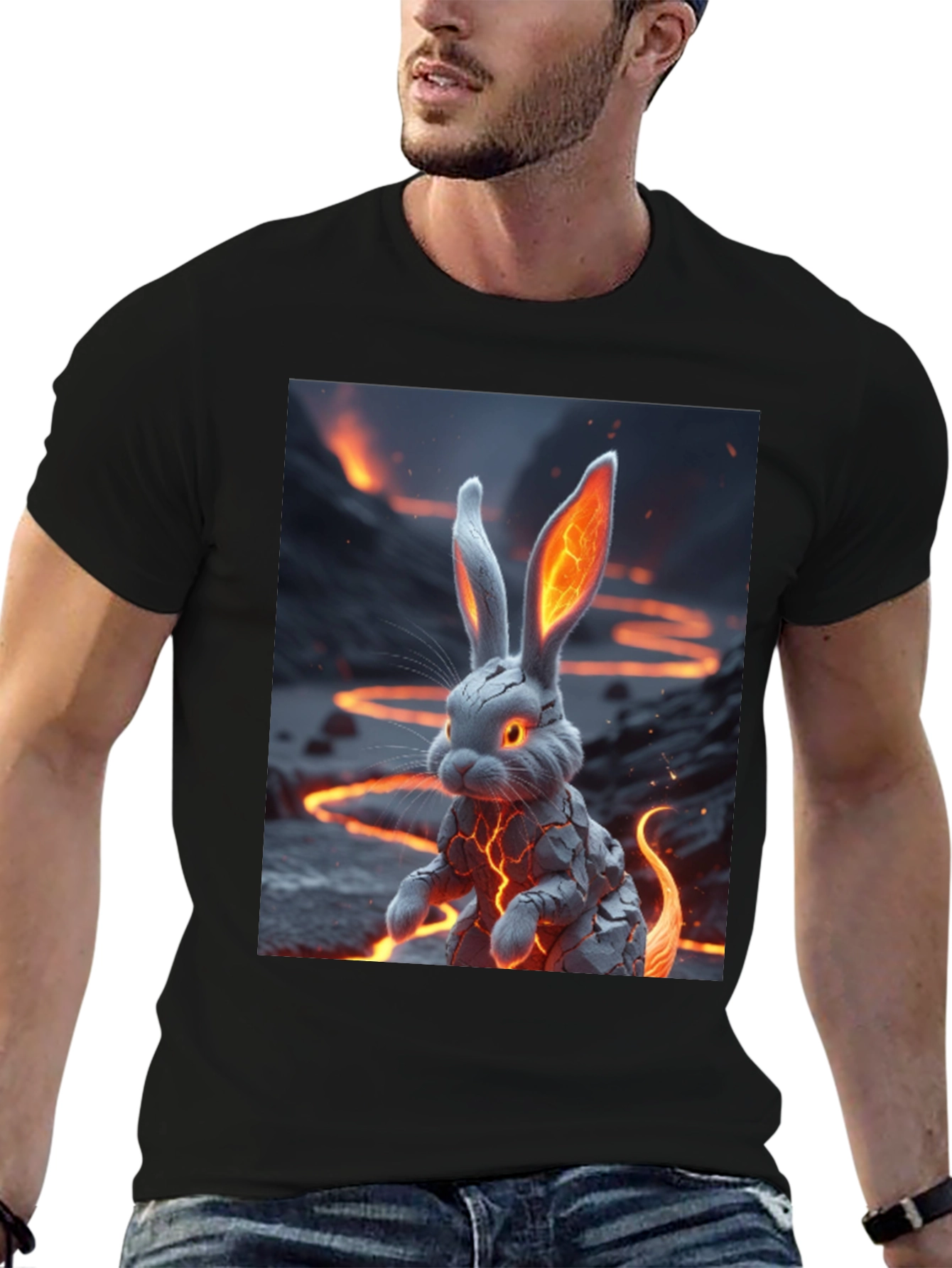 Lava Rabbit Graphic Tee - Unique Design!