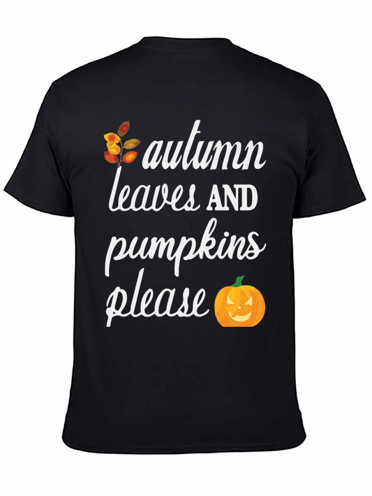 Autumn Leaves & Pumpkins Please T-Shirt