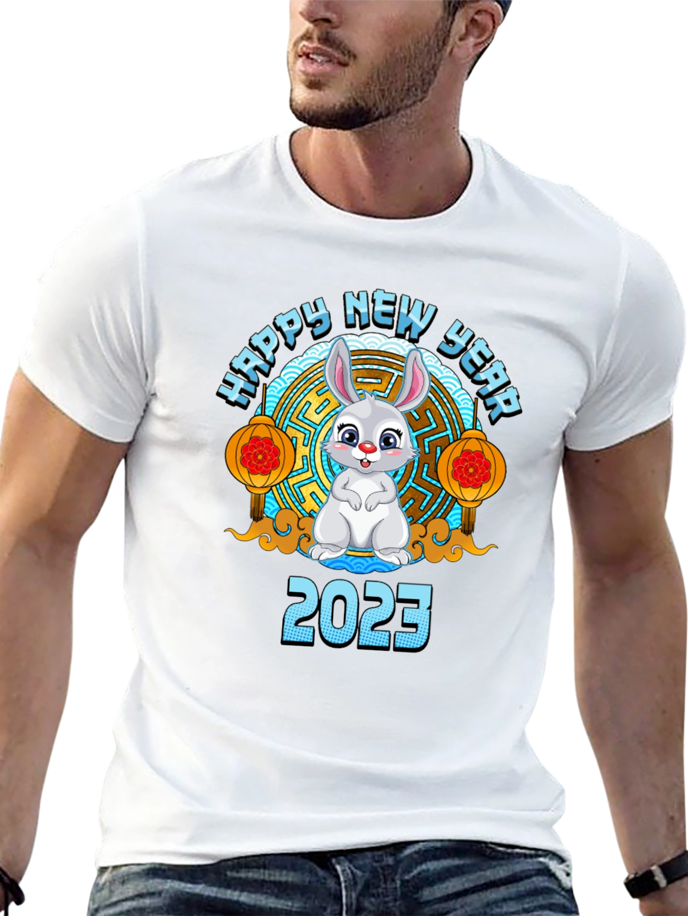 Happy New Year 2023 Rabbit Graphic T-Shirt