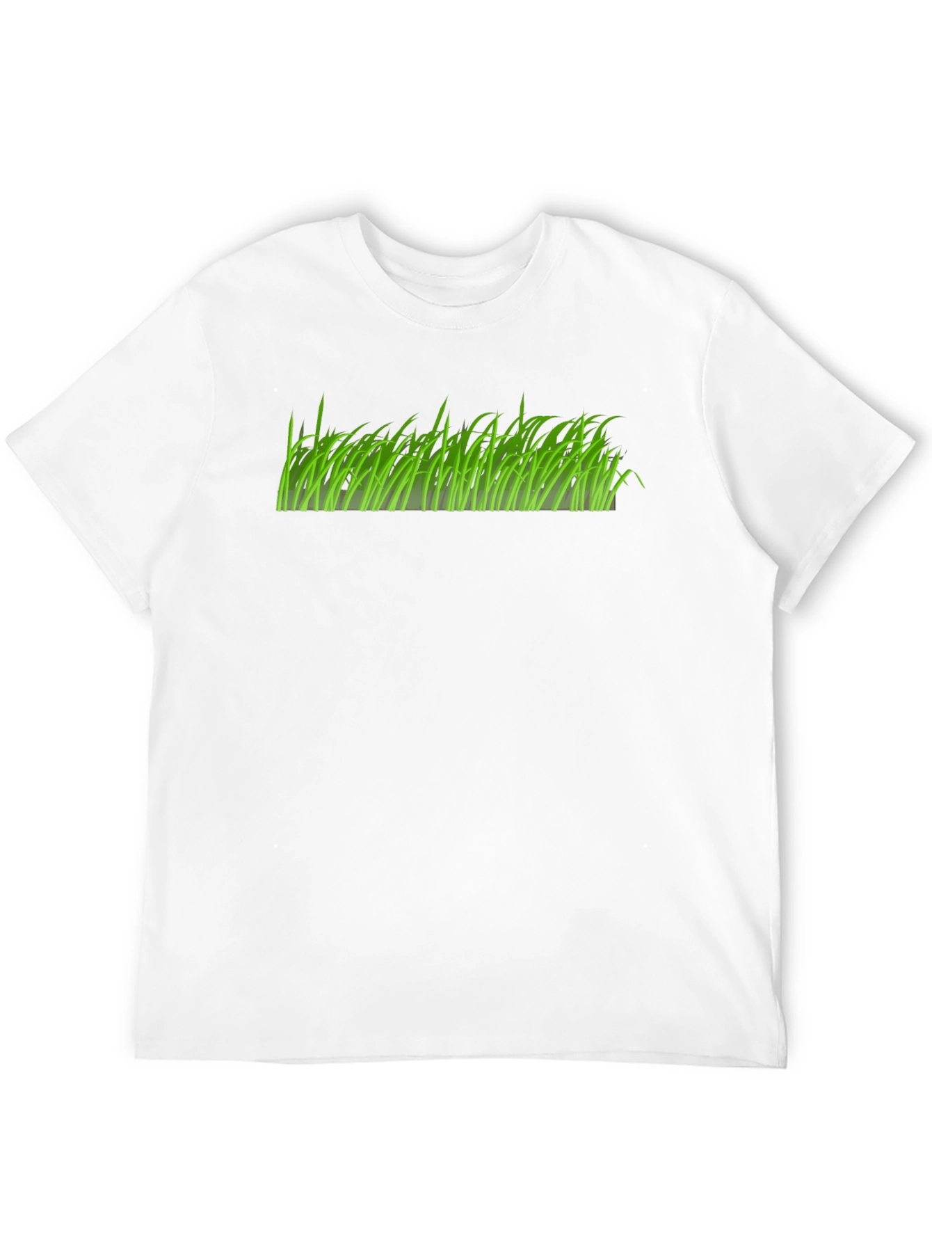 Green Grass Graphic Print Black T-Shirt
