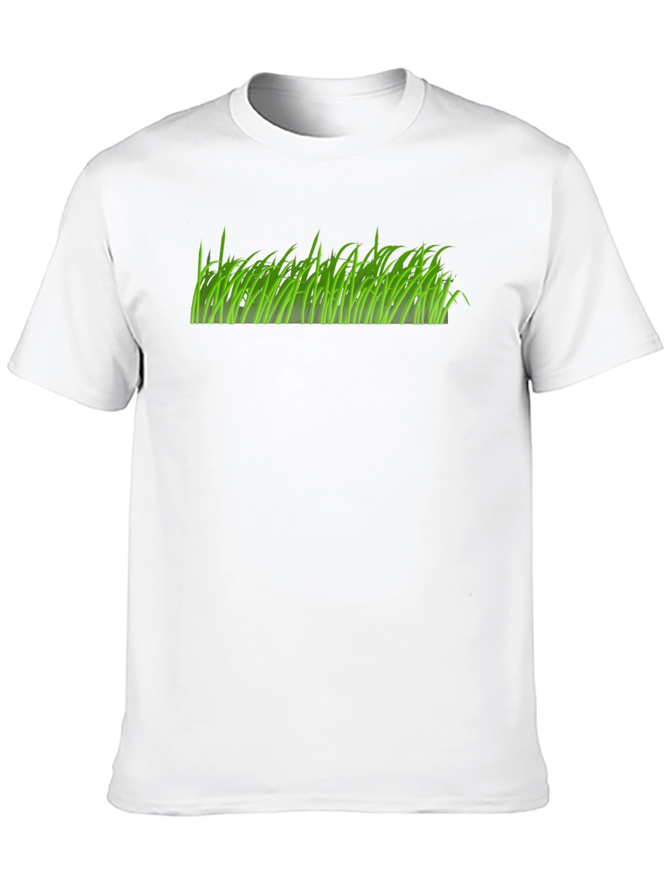 Green Grass Graphic Print Black T-Shirt