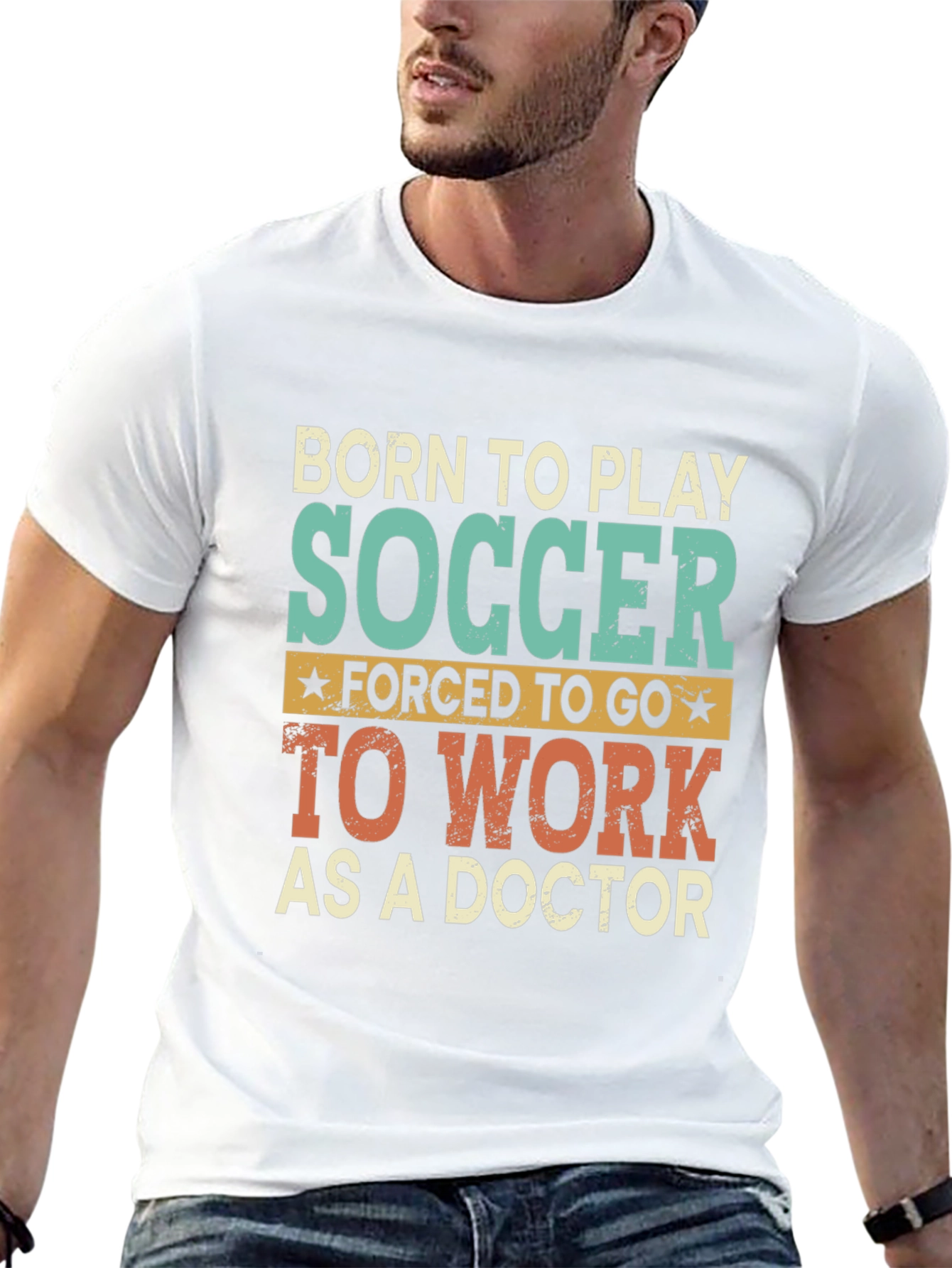 Born to Play Soccer Doctor Graphic T-Shirt