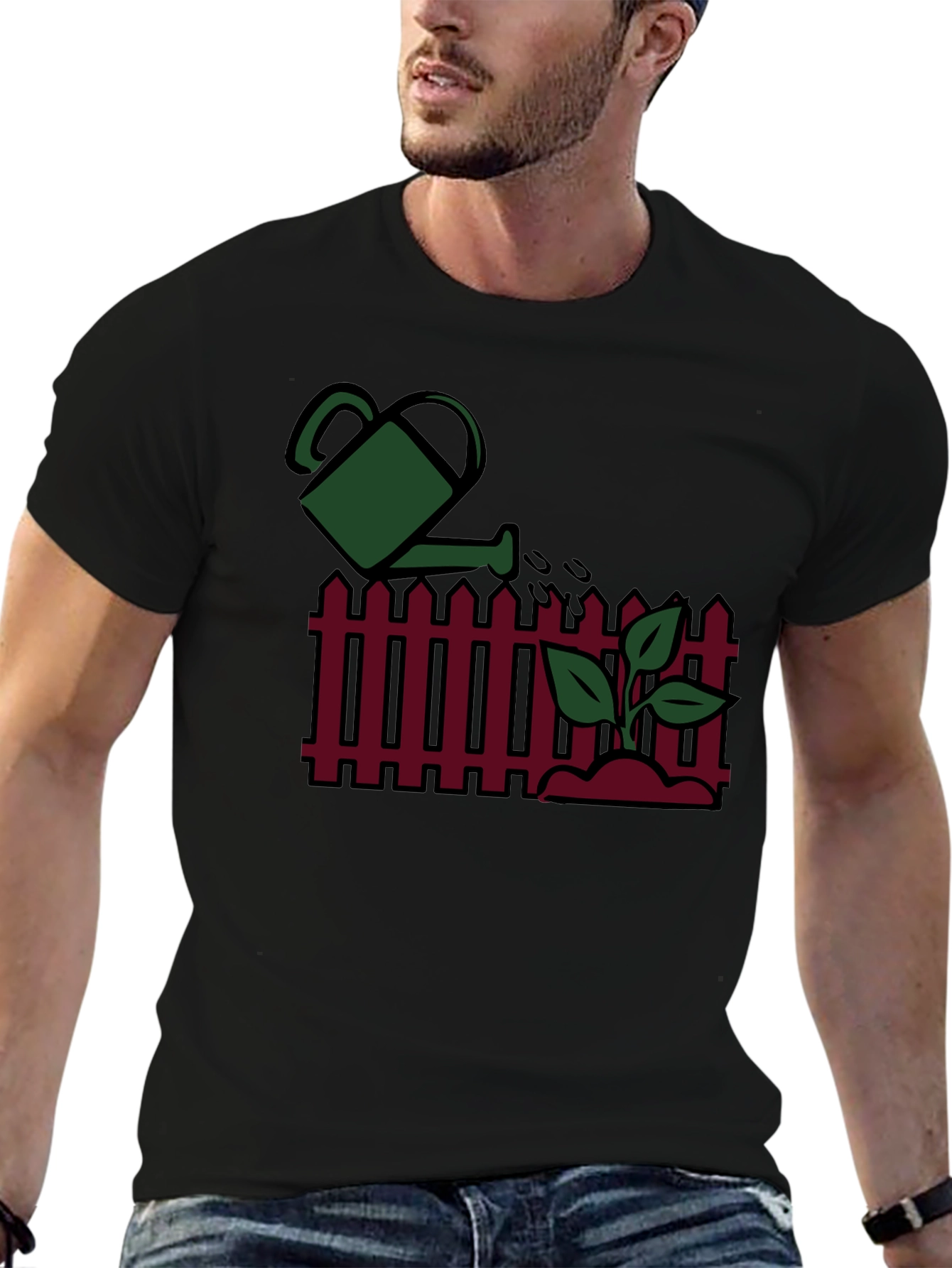 Gardening Graphic Tee - Black Cotton Shirt