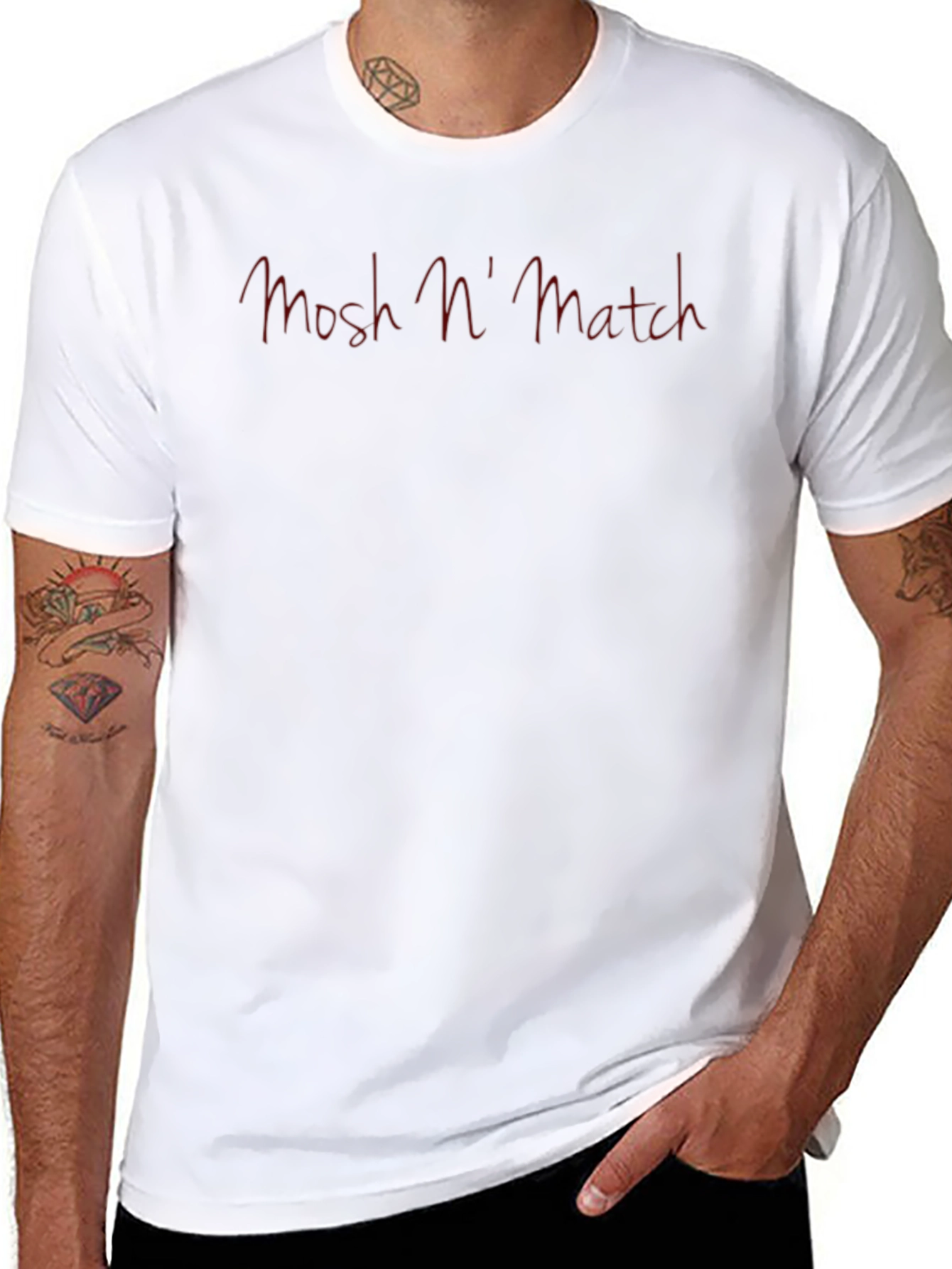 Mens Black Mosh n Match Graphic Tee Casual