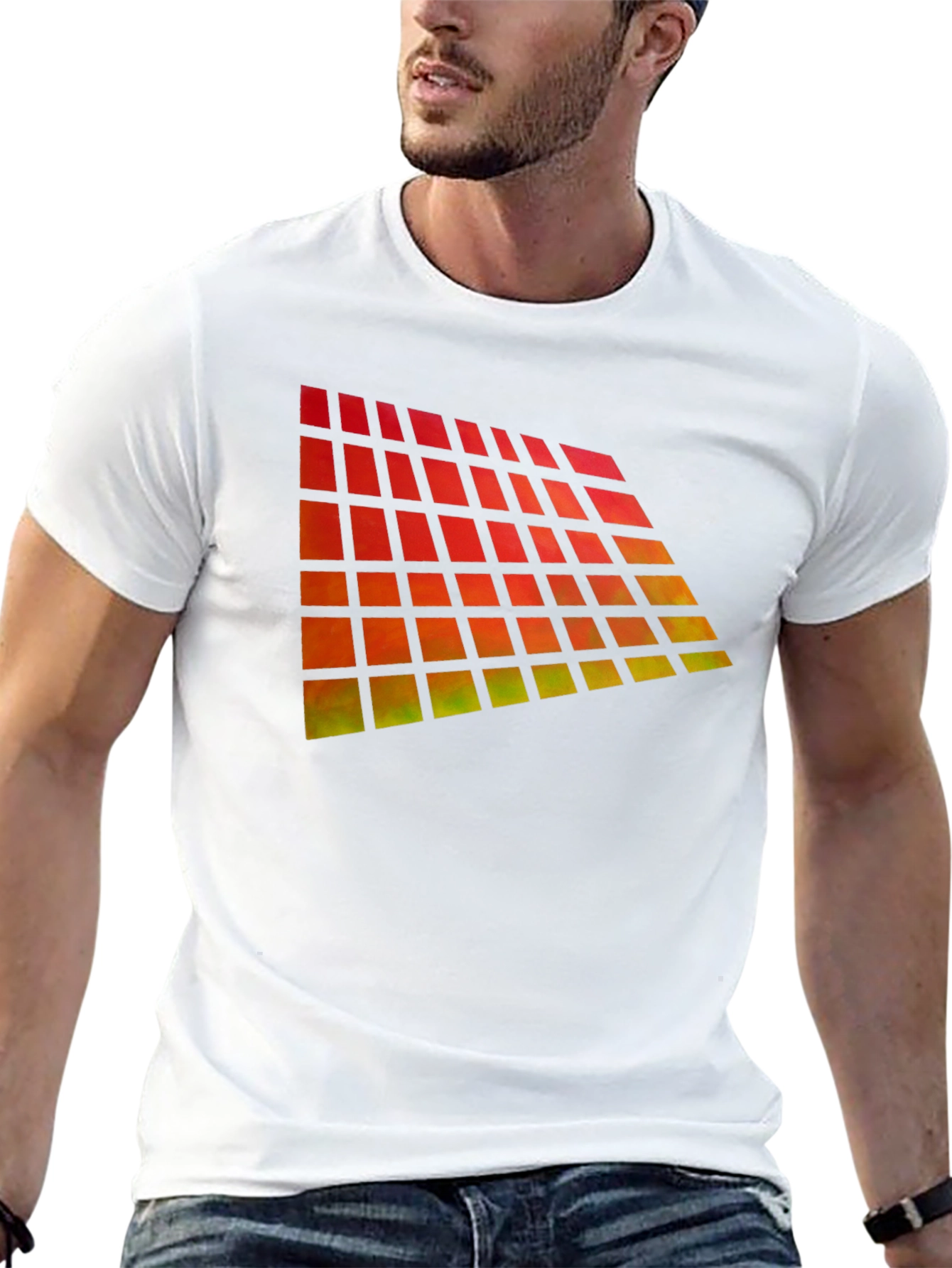 Geometric Gradient Black T-Shirt