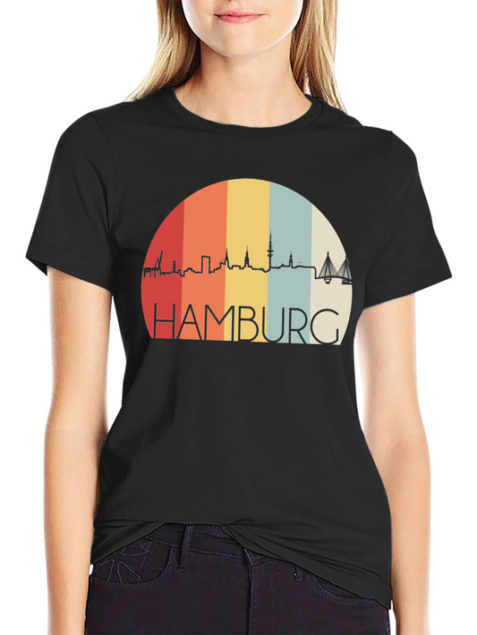 Hamburg Skyline Retro T-Shirt