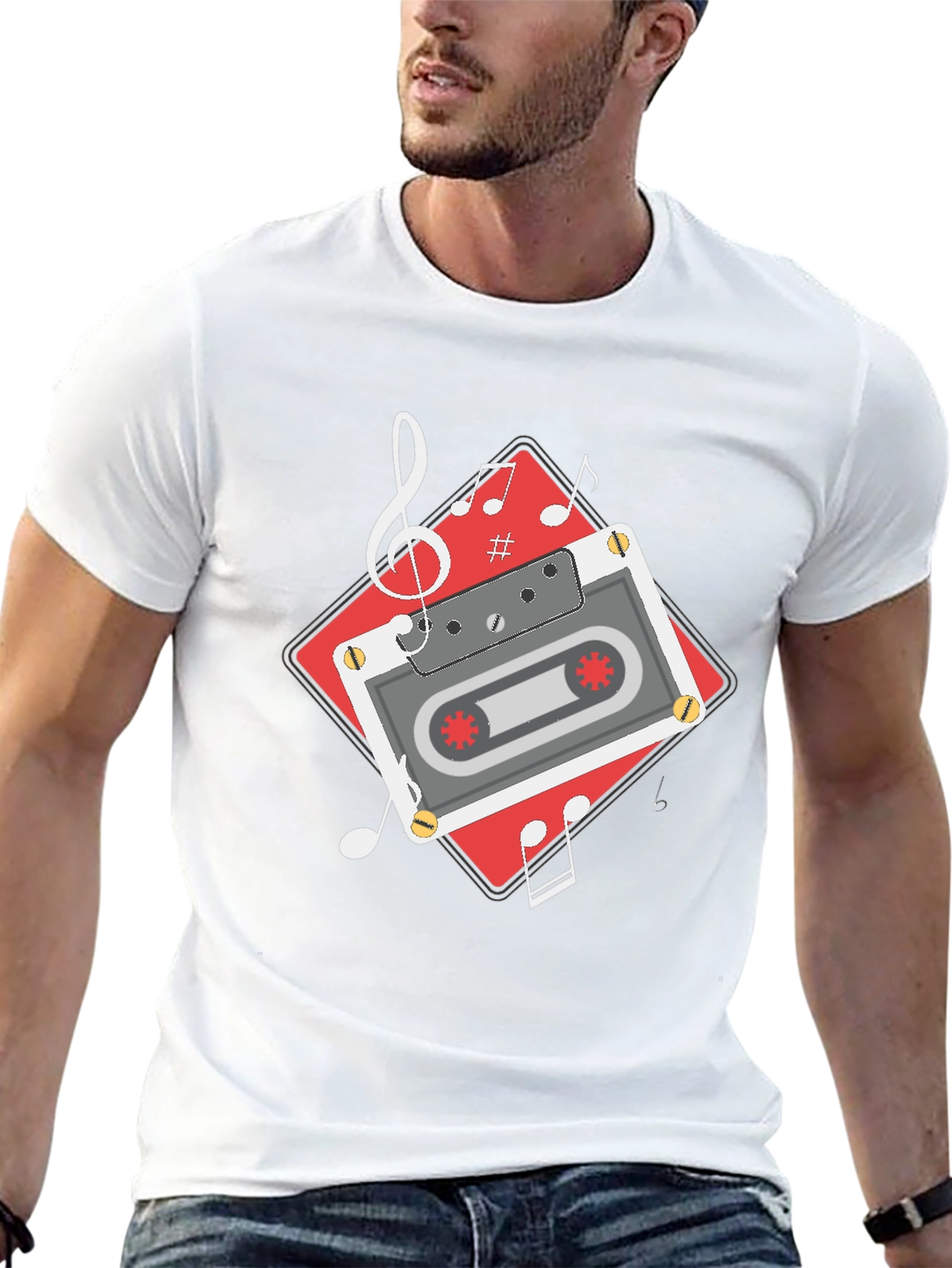 Retro Cassette Tape Music T-Shirt - Black
