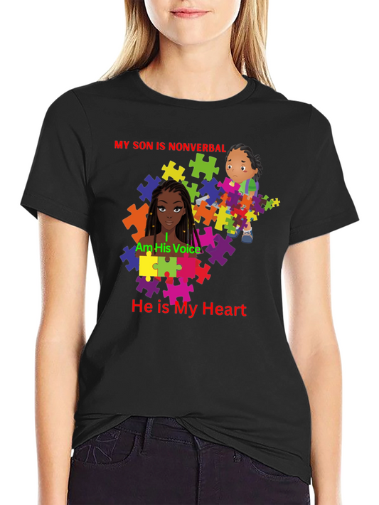 Autism Awareness T-Shirt - My Son Is Nonverbal