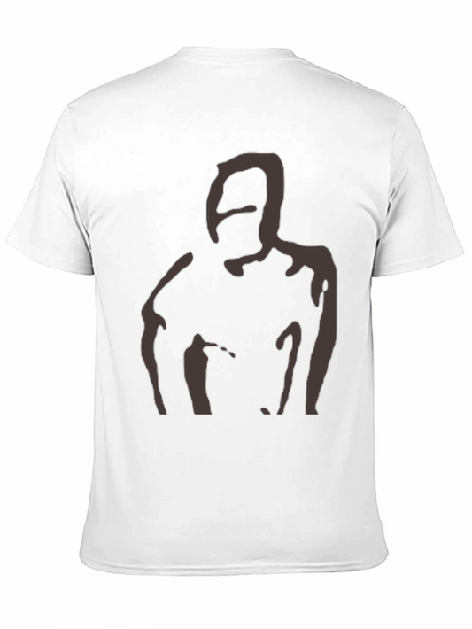 Abstract Silhouette Graphic Tee - Soft Black T-Shirt