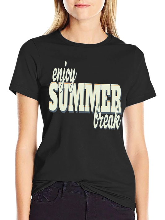 Enjoy Summer Break Black Graphic Tee