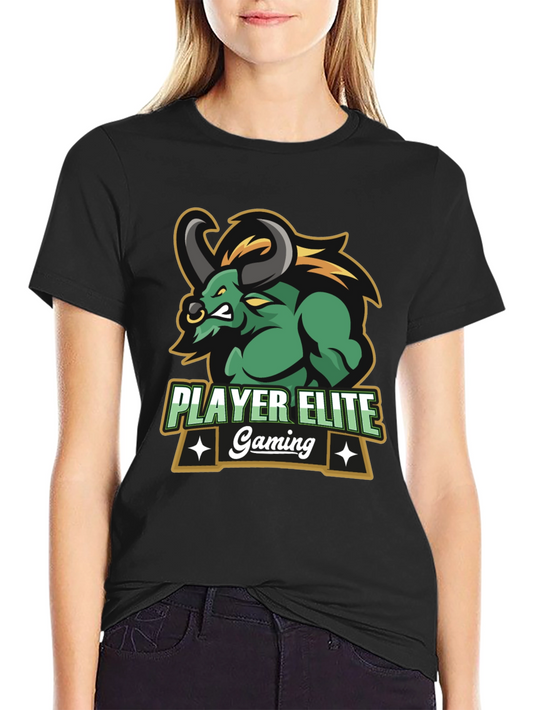 Player Elite Gaming T-Shirt - Black Bull Logo Tee