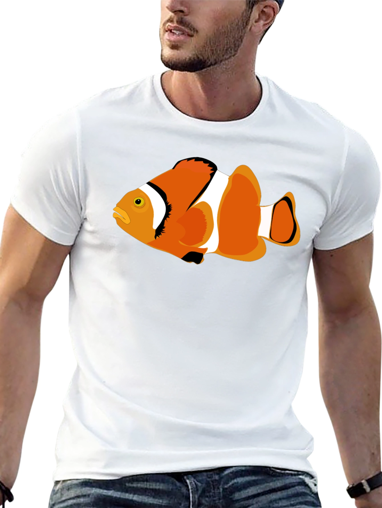 Clownfish Graphic Tee - Black Cotton T-Shirt