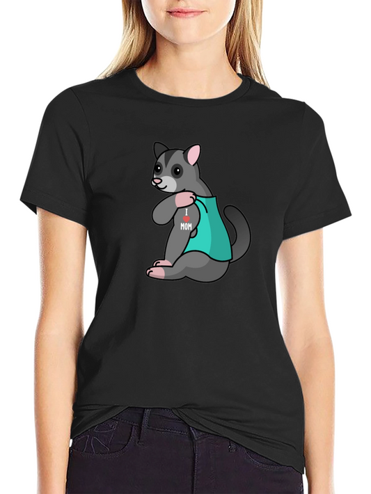 I Love Mom Opossum Tee - Cute Animal T-Shirt