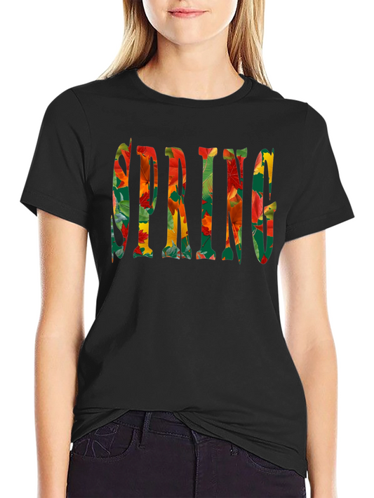 Spring Leaves T-Shirt - Mens Black Tee