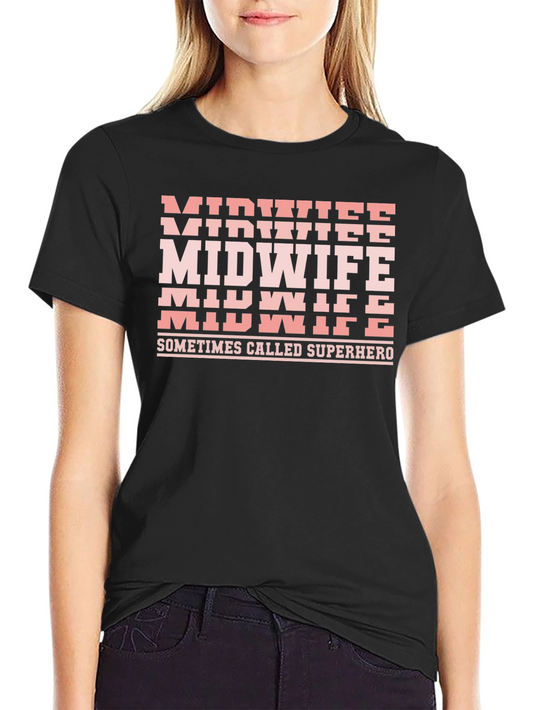 Midwife Superhero Black T-Shirt