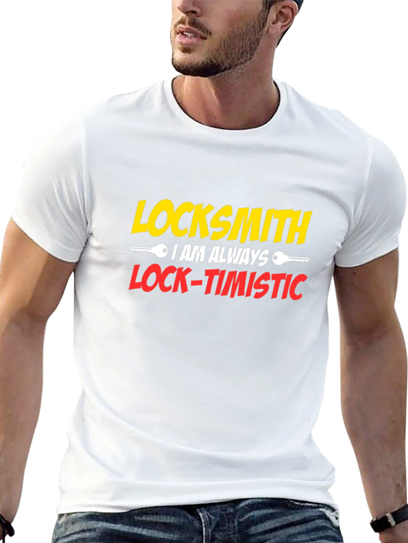 Locksmith Lock-Timistic Black Graphic T-Shirt