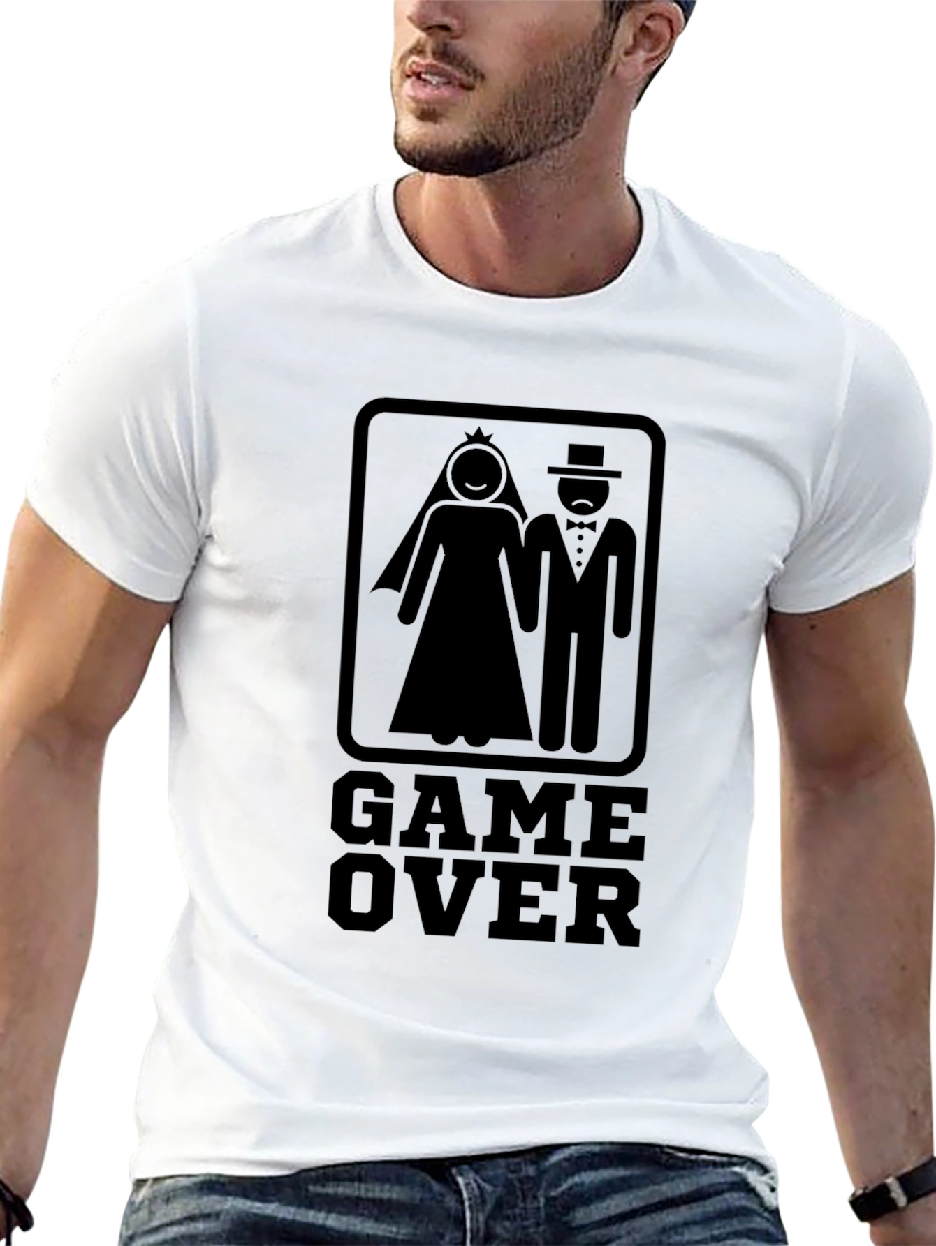 Game Over Wedding T-Shirt - Funny Groom Bride Tee