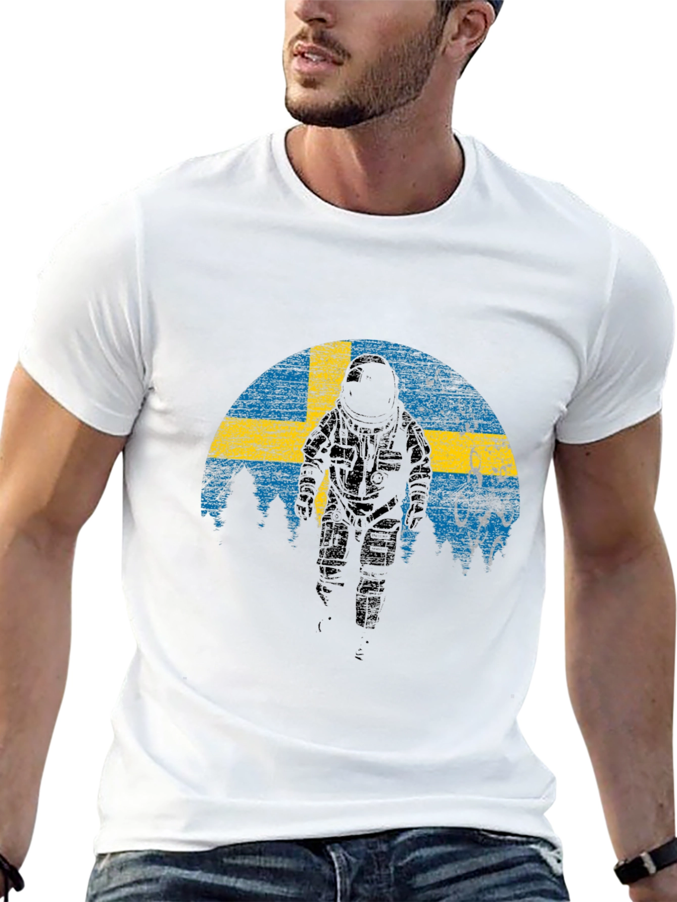 Sweden Astronaut T-Shirt - Space Adventure Tee