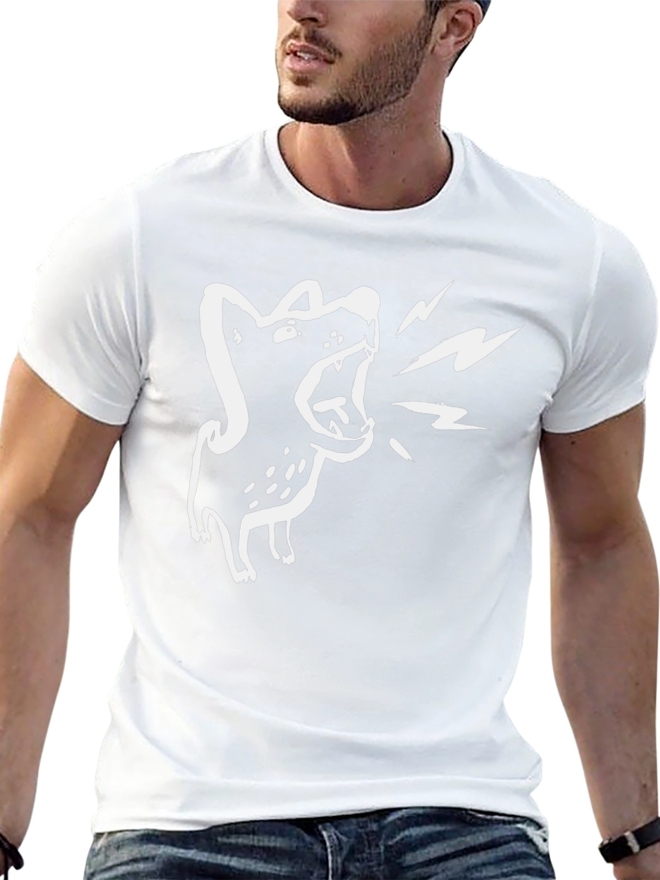 Barking Dog Graphic Tee - Black Cotton T-Shirt