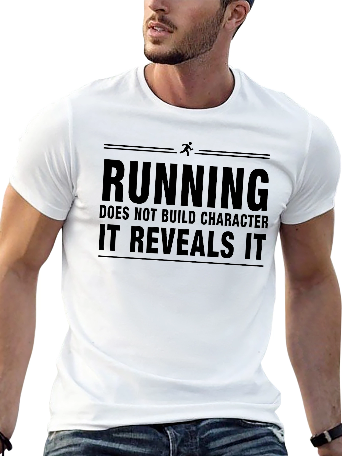 Running Reveals Character Black T-Shirt