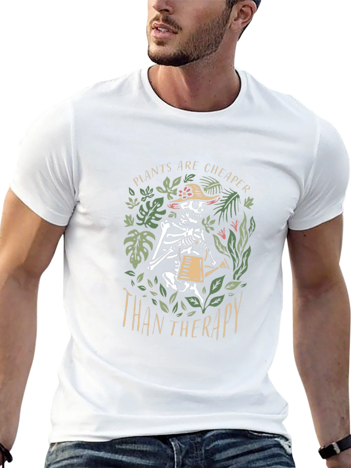 Plants are Cheaper Than Therapy Graphic T-Shirt