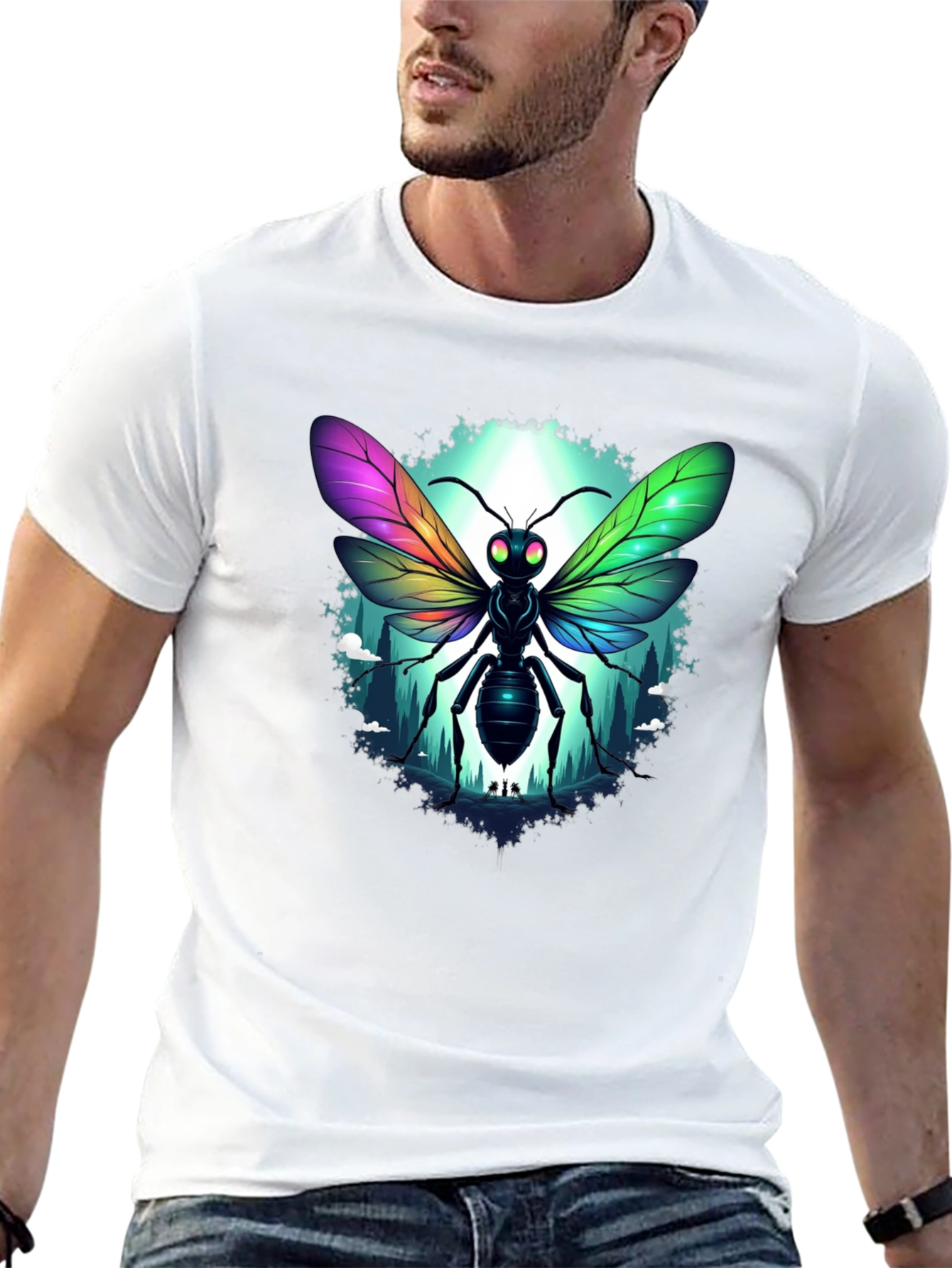 Rainbow Insect Graphic T-Shirt