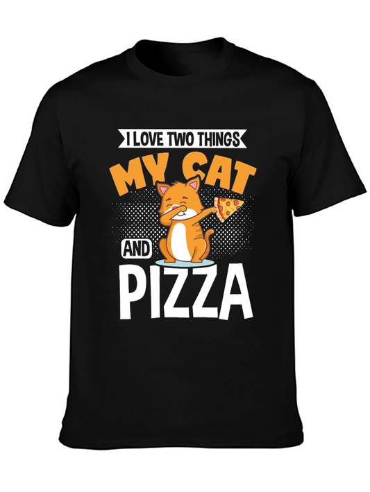 My Cat and Pizza T-Shirt - Funny Novelty Tee
