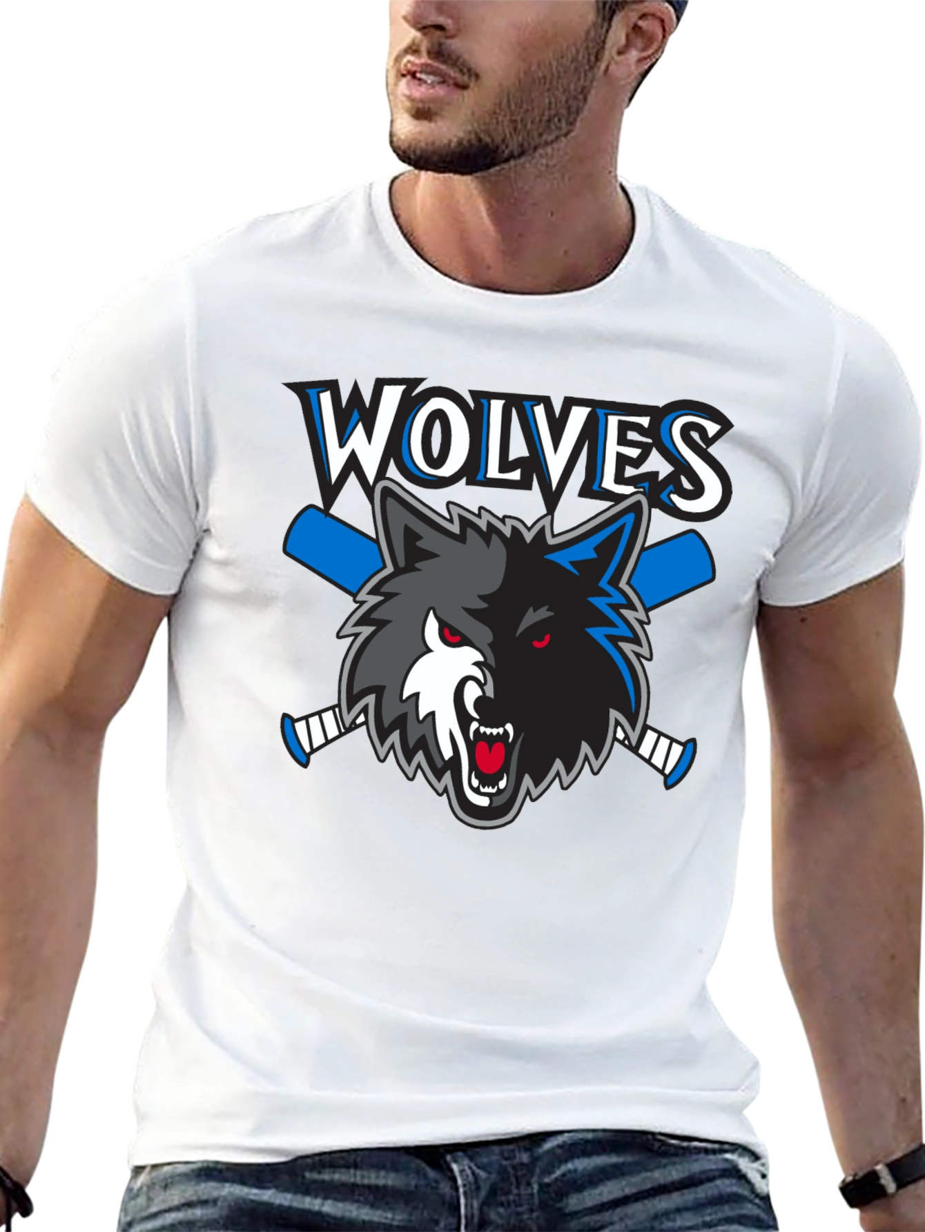 Wolves Hockey T-Shirt - Black Graphic Tee