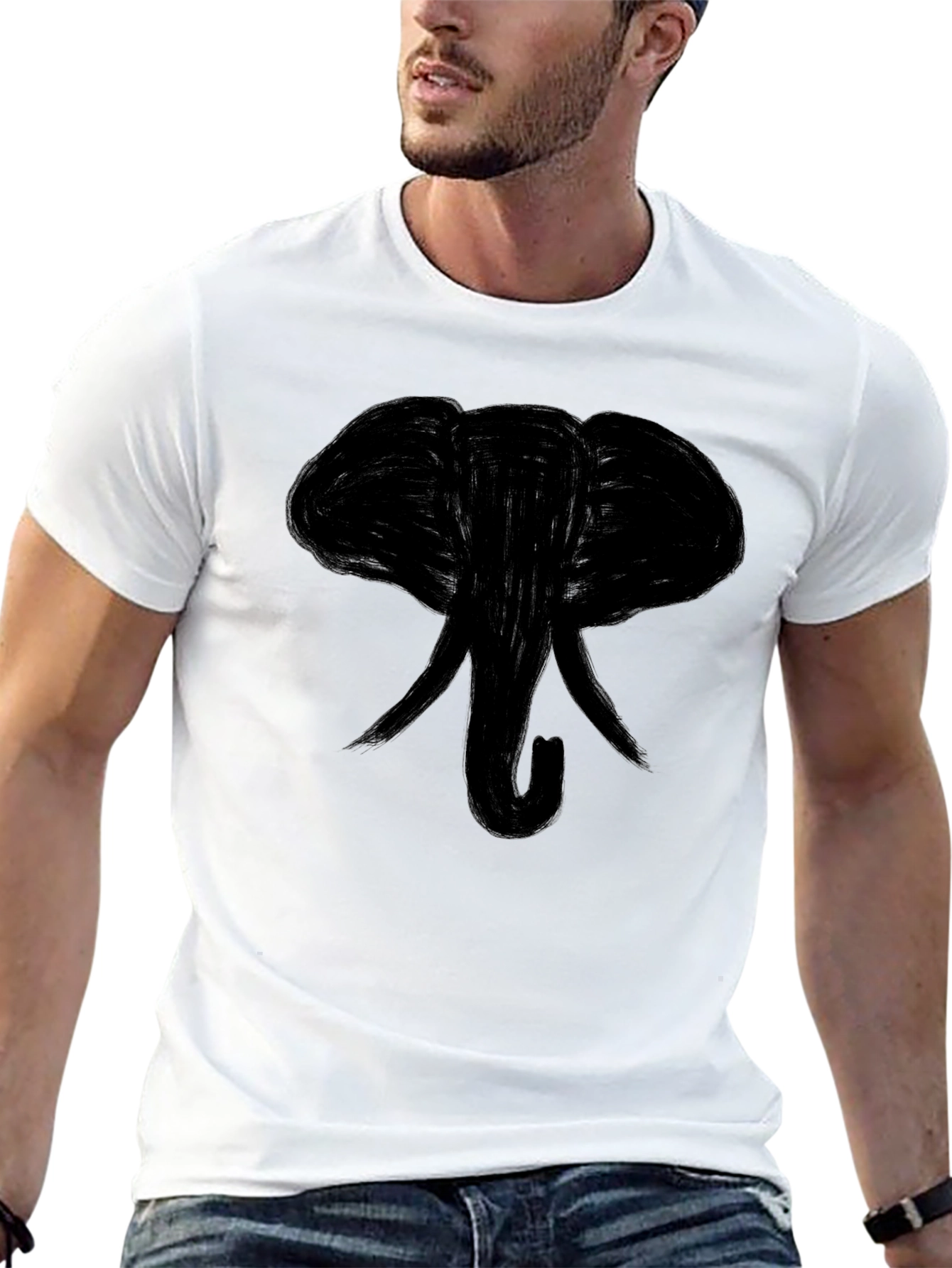 Black Elephant Graphic Tee - Casual Style