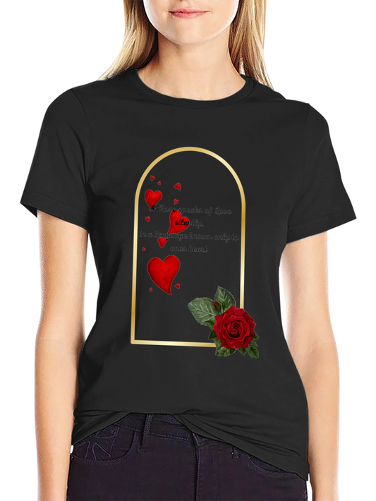 Rose Love T-Shirt - Silent Language Heart Tee