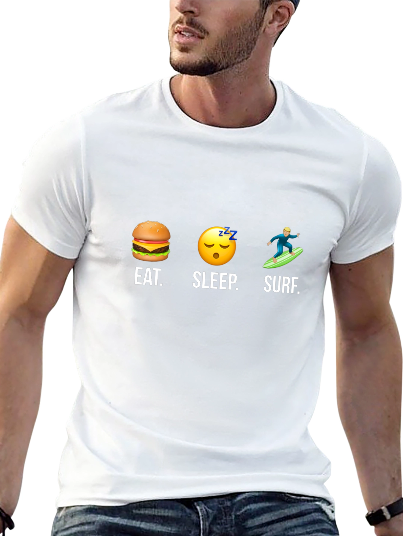 Eat Sleep Surf Black Graphic Tee