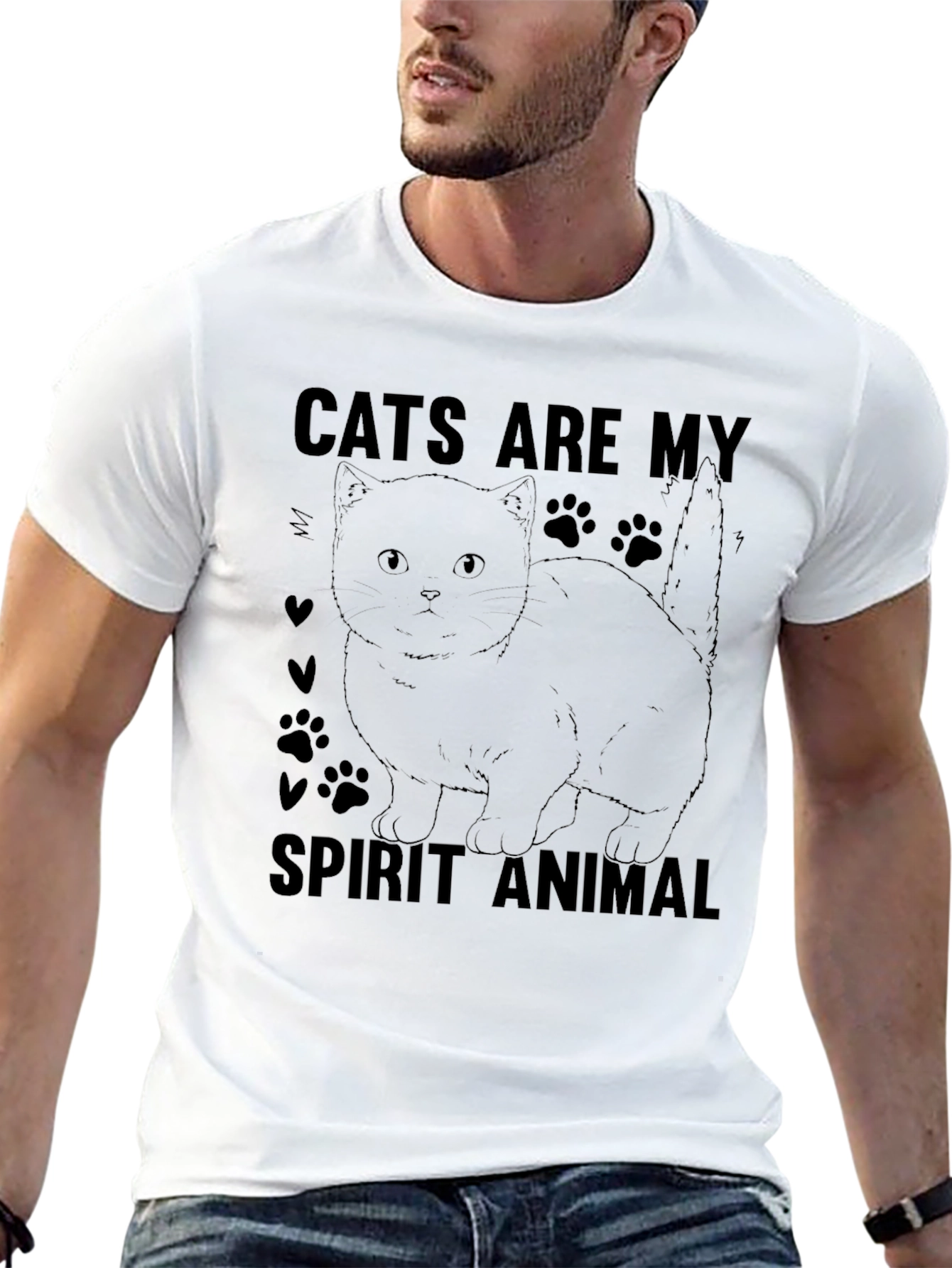 Cats Are My Spirit Animal T-Shirt Cat Lover Gift