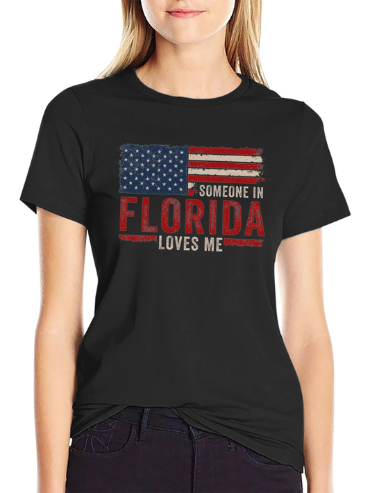 Florida Loves Me T-Shirt Patriotic Flag Design