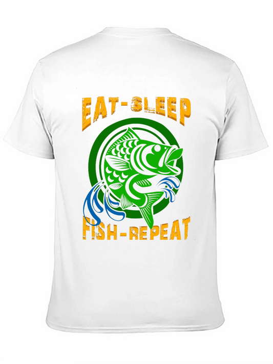 Eat Sleep Fish Repeat Graphic T-Shirt