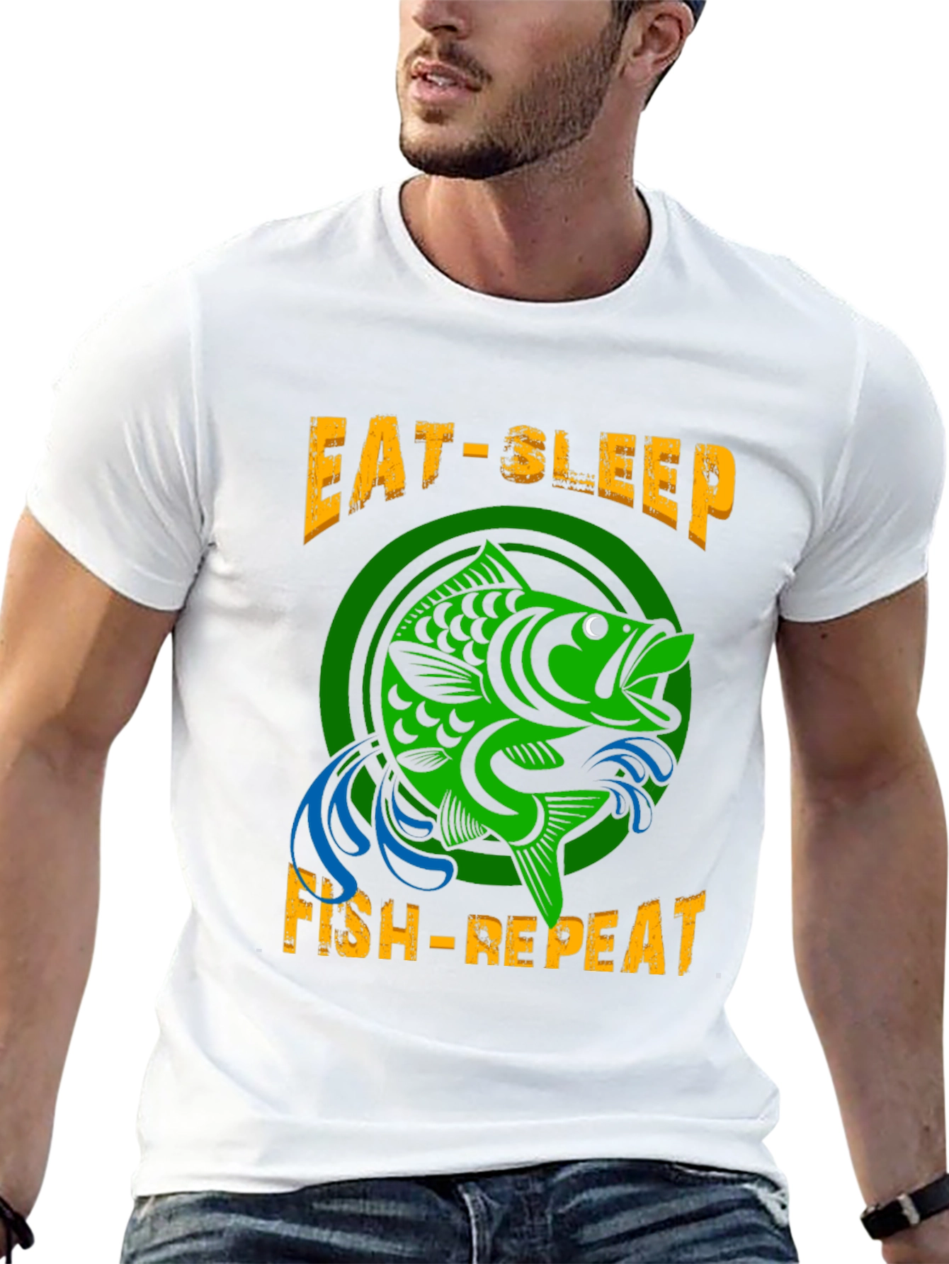 Eat Sleep Fish Repeat Graphic T-Shirt