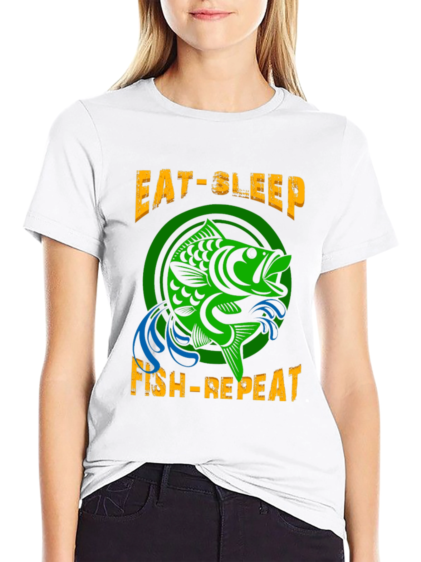 Eat Sleep Fish Repeat Graphic T-Shirt