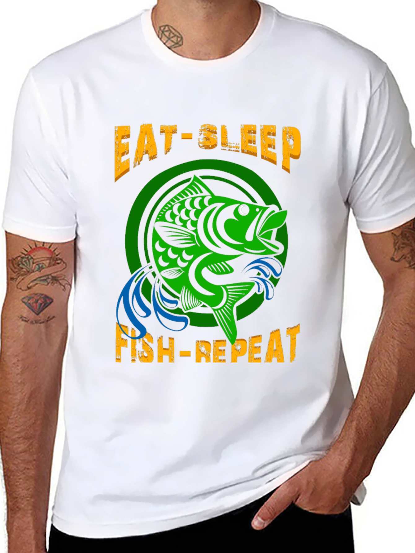 Eat Sleep Fish Repeat Graphic T-Shirt