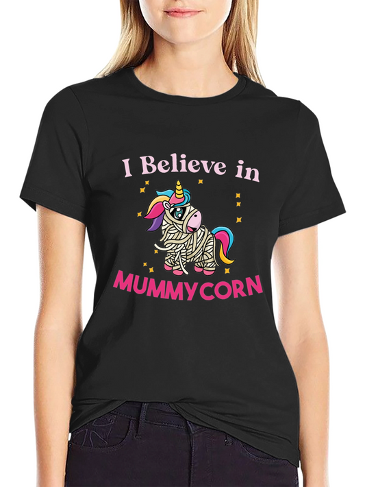Mummycorn Unisex T-Shirt: Believe in Unicorns Halloween Tee