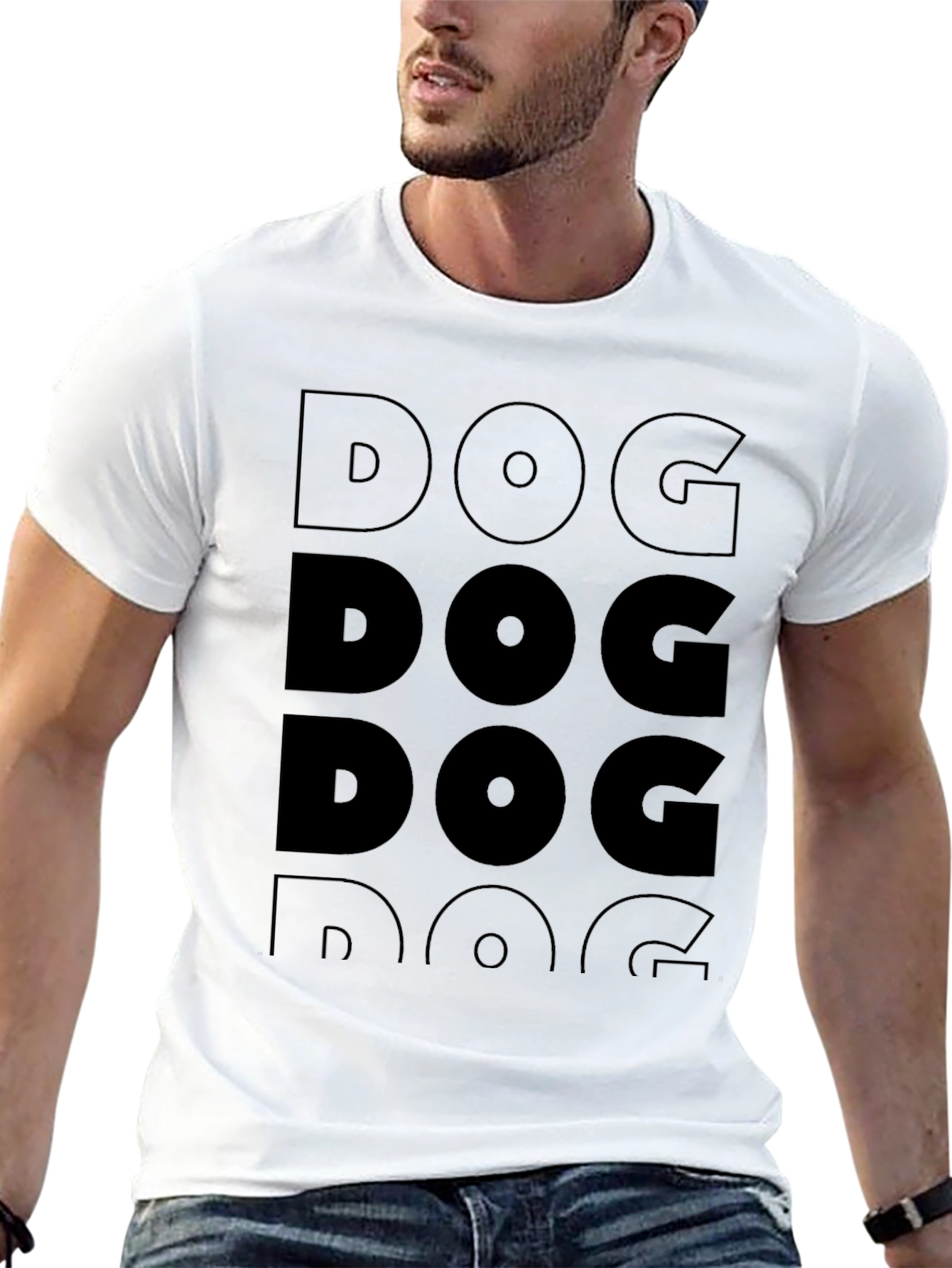 DOG Graphic Print Black T-Shirt