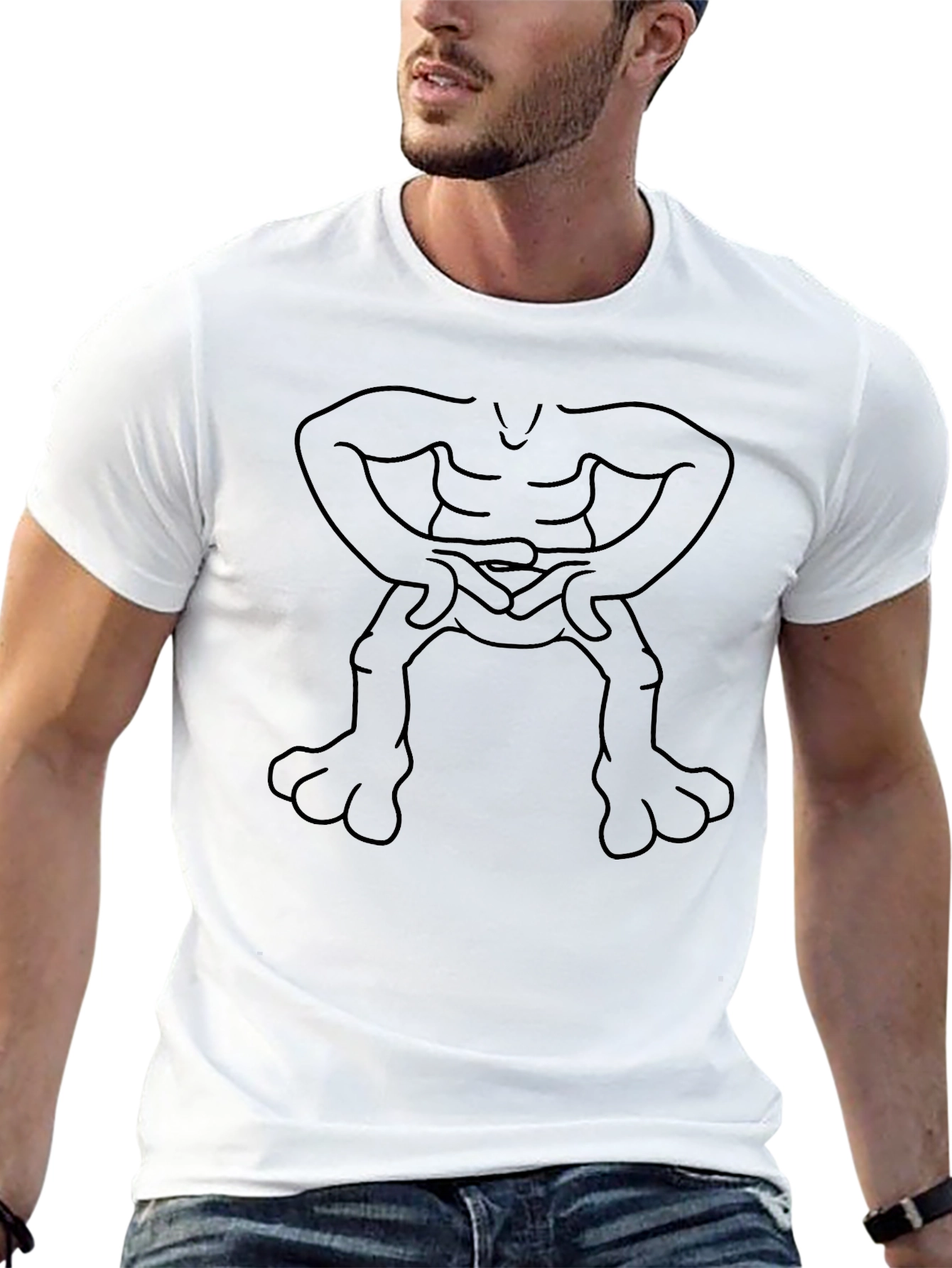 Abstract Anatomy Line Art Black Graphic Tee