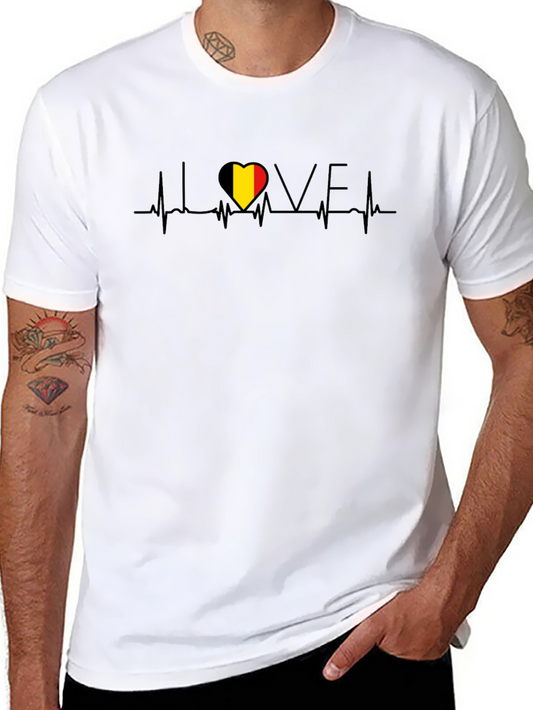 Belgium Heartbeat Love Graphic Tee - Black
