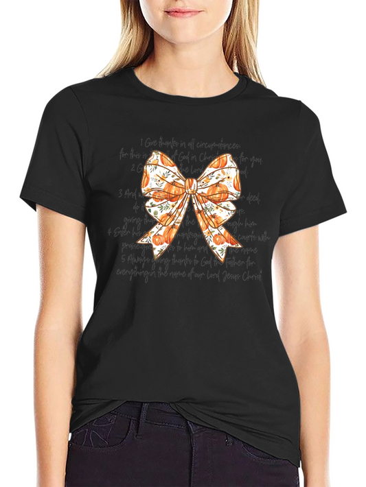 Thanksgiving Pumpkin Bow T-Shirt