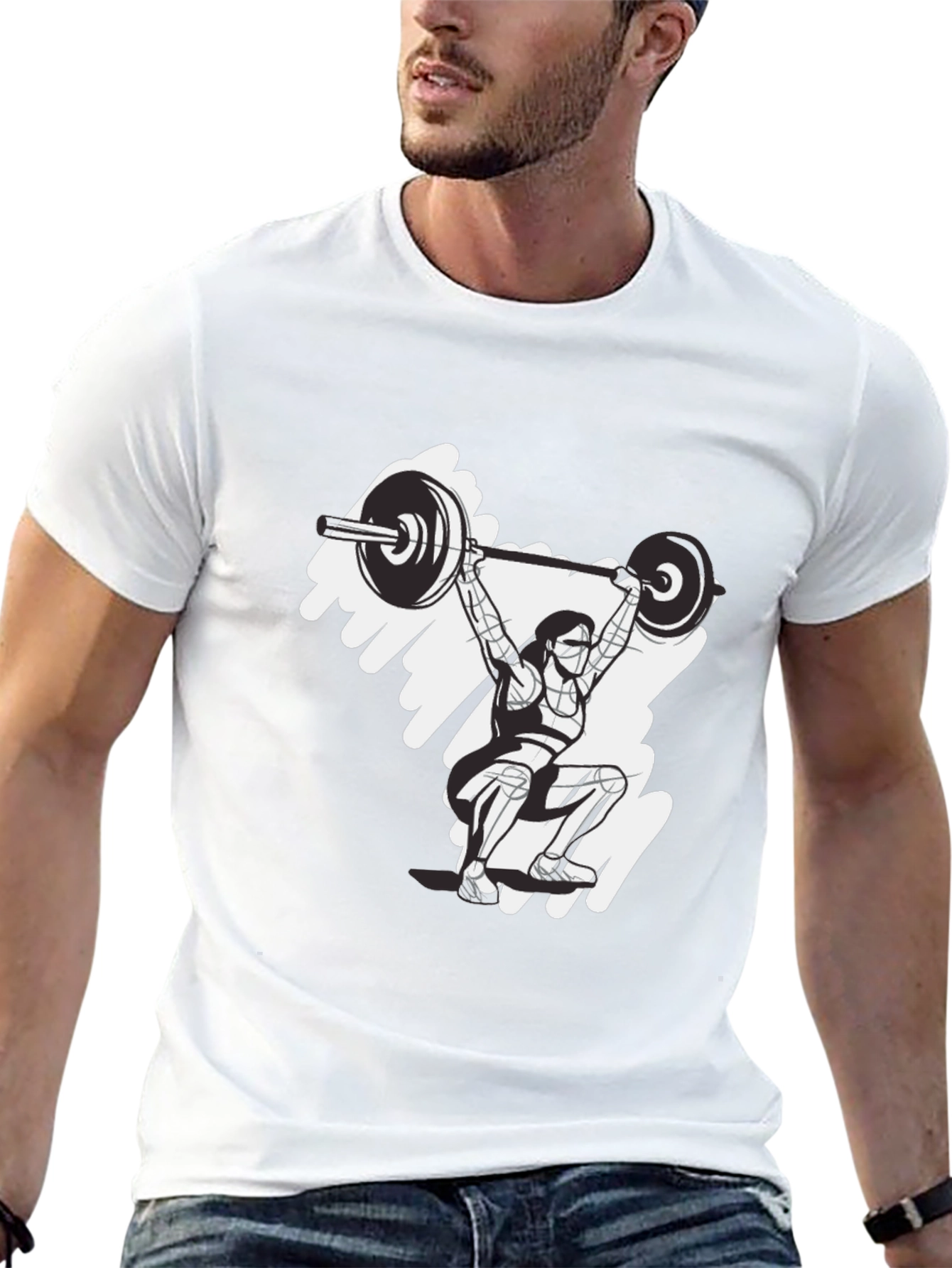 Weightlifting Design Black T-Shirt